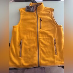 Filson Yellow Fleece Vest with Zippered Pockets